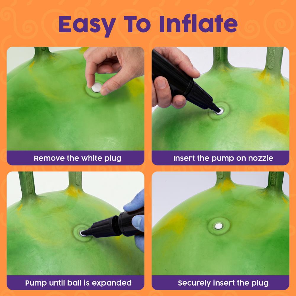 Marble Space Hopper Ball with Hand Pump and Cones - Green