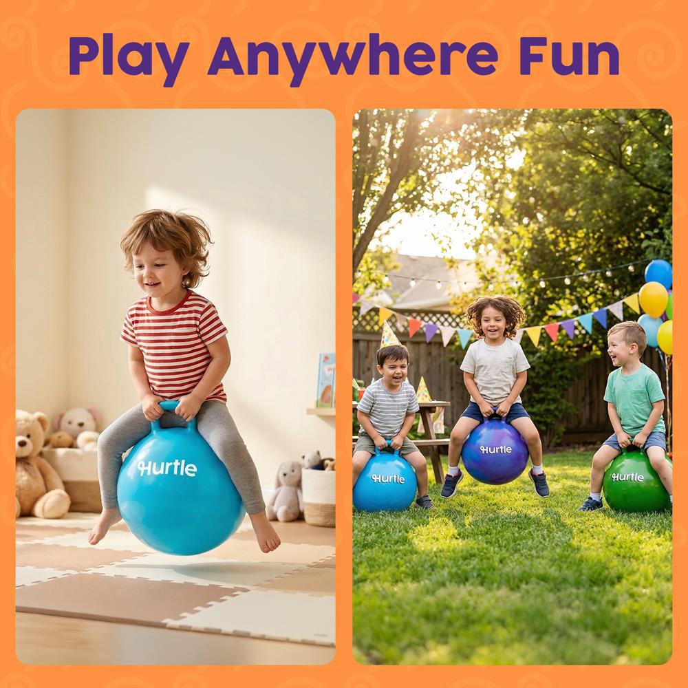 Marble Space Hopper Ball with Hand Pump and Cones - Navy