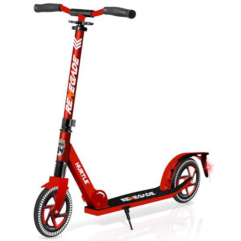 Folding Kick Scooter for Teens and Adults with Smooth 200mm Wheels - Red