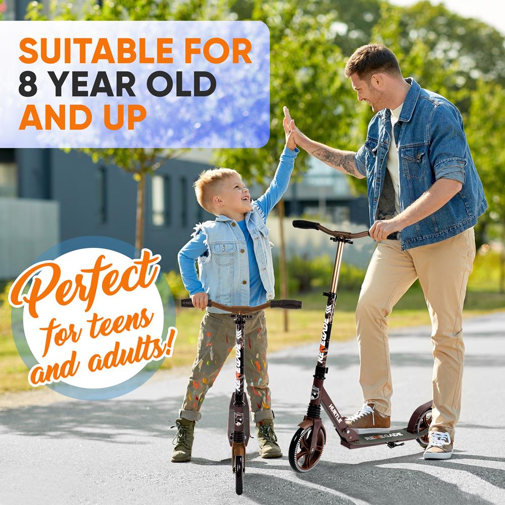 Folding Kick Scooter for Teens and Adults with Smooth 200mm Wheels