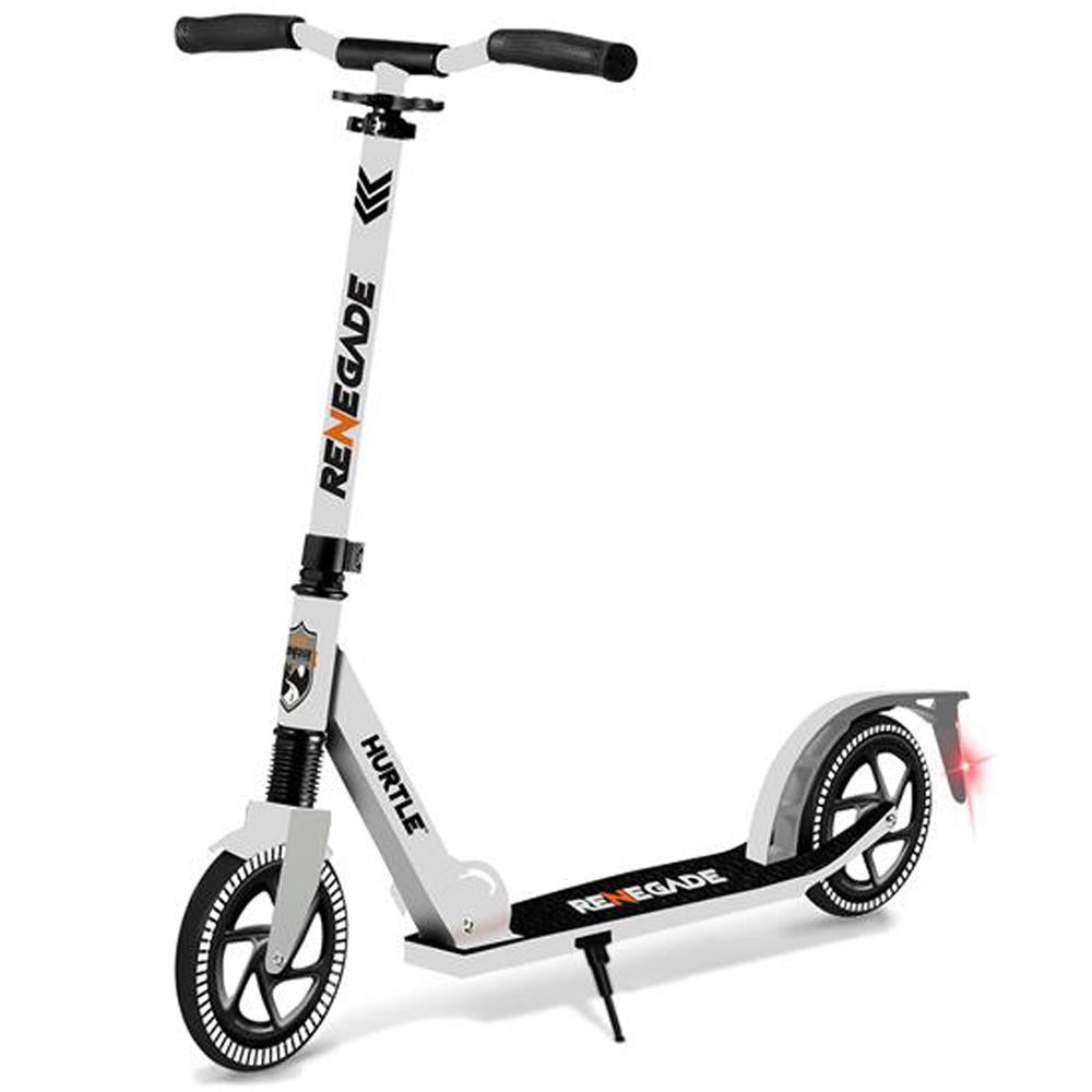 Folding Kick Scooter for Teens and Adults with Smooth 200mm Wheels in White