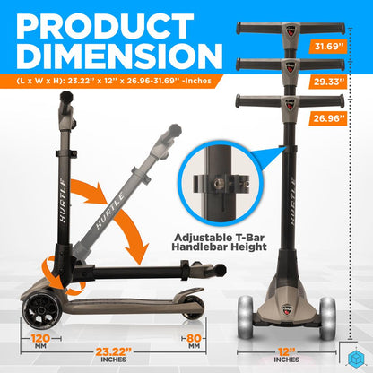 3-Wheel Foldable Kid Scooter - HURXLGY