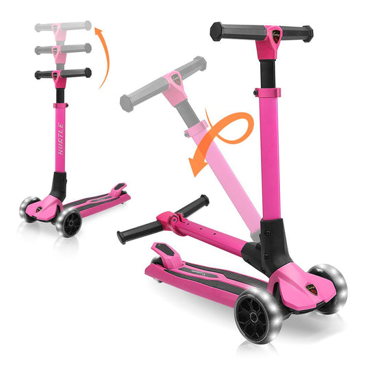 Trottinette pliable pour enfants à 3 roues - HURXLPK 