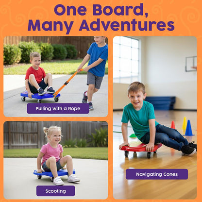 Kids Scooter Board Set - HUSCB2PBLRD