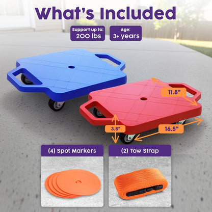 Kids Scooter Board Set - HUSCB2PBLRD