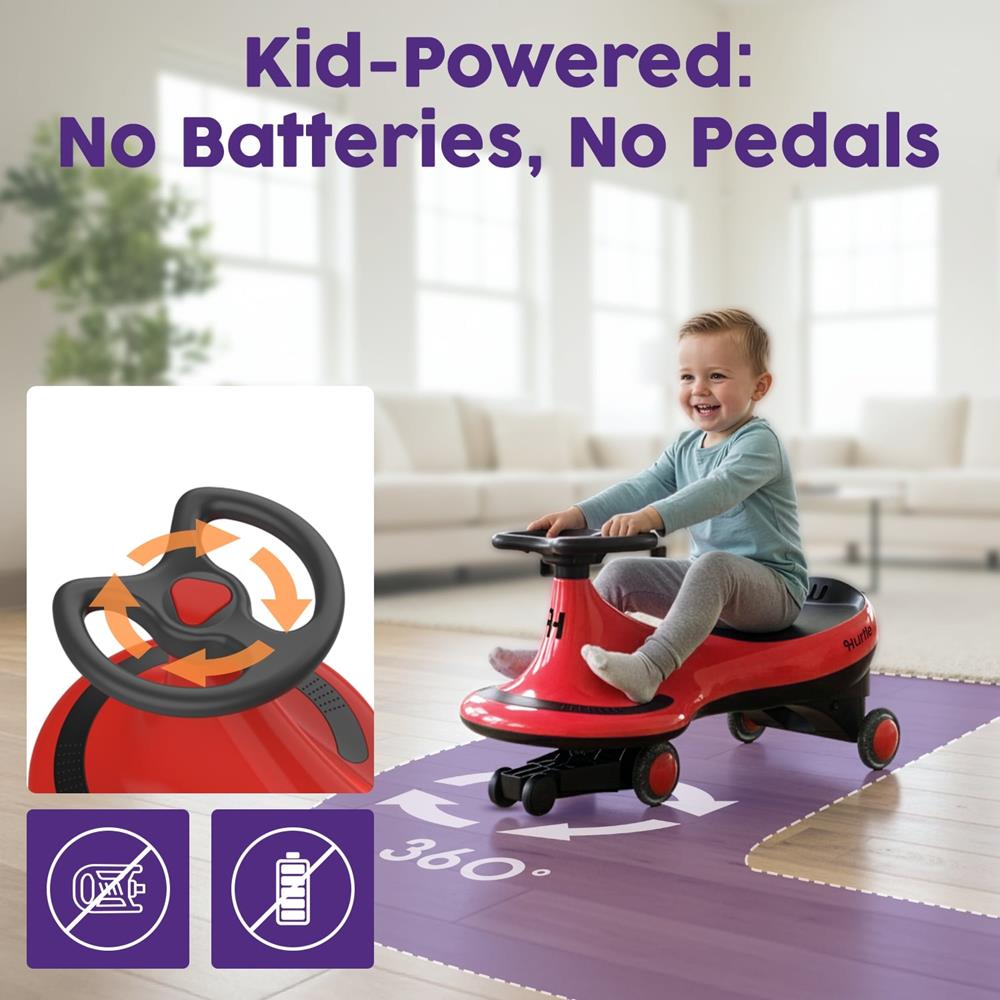 Wiggle Car Ride On Toy for Kids - Red